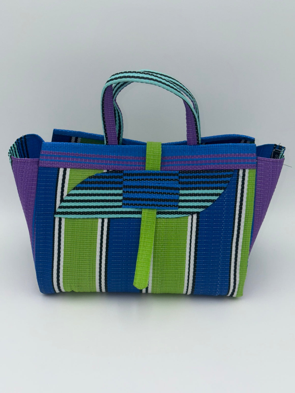 Beige Large handwoven tote bag by SCRUBIES in Beige,Wine,Blue,Yellow with Solid design and Oval accent pattern
