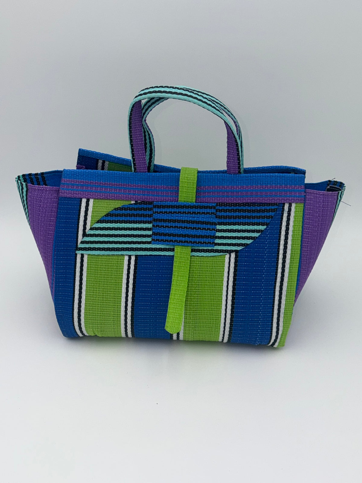 Beige Large handwoven tote bag by SCRUBIES in Beige,Wine,Blue,Yellow with Solid design and Oval accent pattern