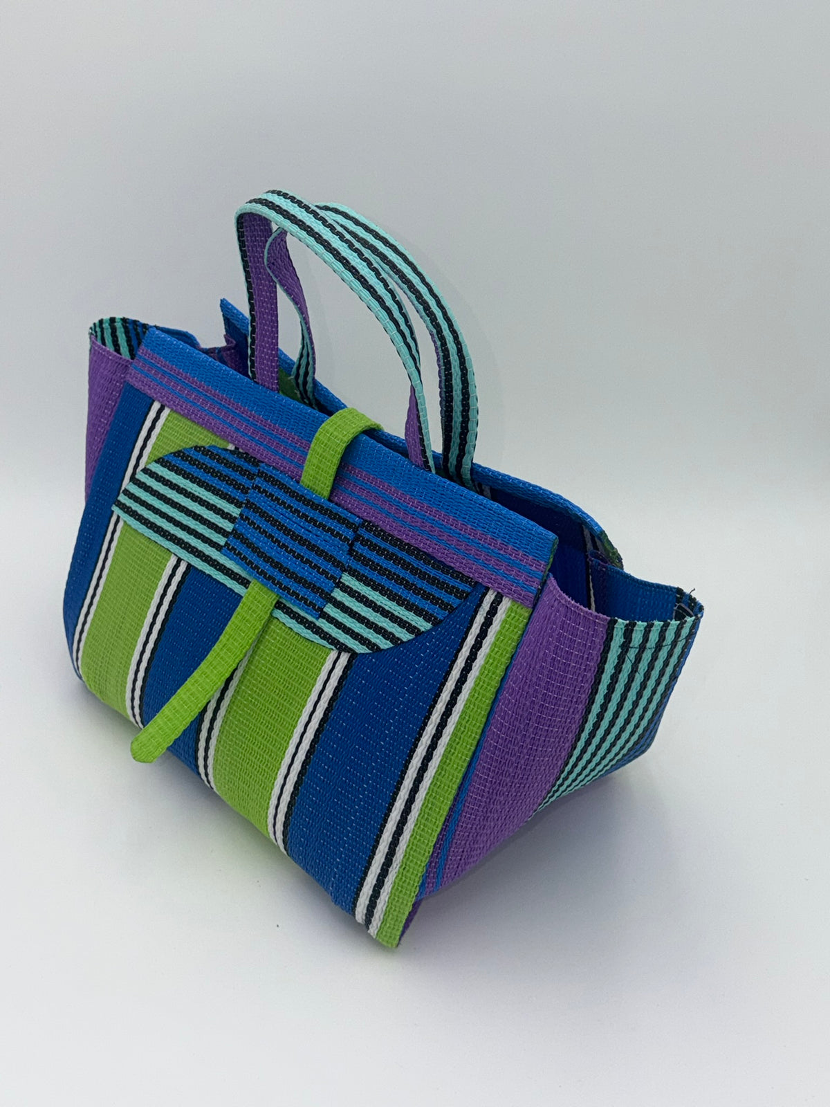 Beige Large handwoven tote bag by SCRUBIES in Beige,Wine,Blue,Yellow with Solid design and Oval accent pattern
