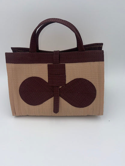 Metallic Large handwoven tote bag by SCRUBIES in Grey,Pink,White,Green,Black with Solid design and Bow accent pattern