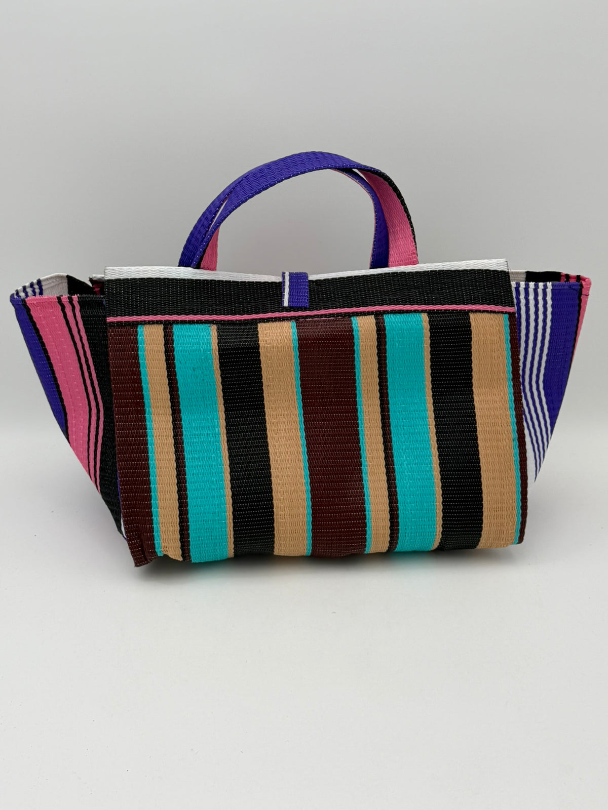 Boho Large handwoven tote bag by SCRUBIES in Beige,Black,Teal,Pink,White,Black with Stripes design and Bow accent pattern