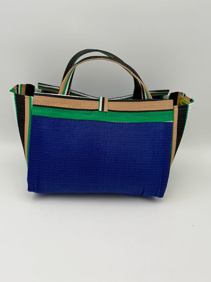Berry Large handwoven tote bag by SCRUBIES in Blue,Beige,Green,White,Black with Solid design and Bow accent pattern