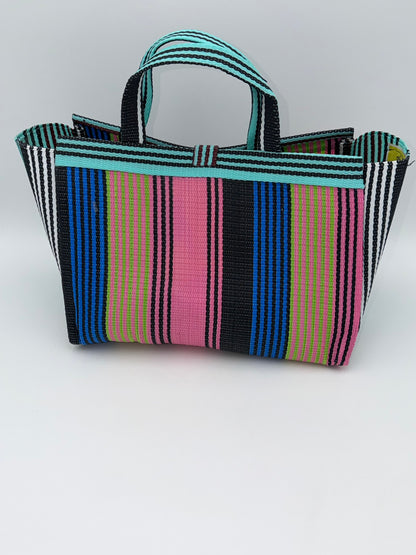 Brownie Large handwoven tote bag by SCRUBIES in Brown,Orange,White,Black,Purple with Solid design and Bow accent pattern