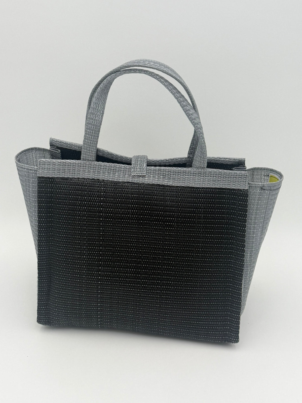 Midnight Medium  handwoven tote bag by SCRUBIES in Black,Gray with Solid design and Bow accent pattern