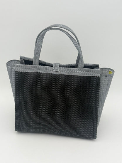 Midnight Medium  handwoven tote bag by SCRUBIES in Black,Gray with Solid design and Bow accent pattern