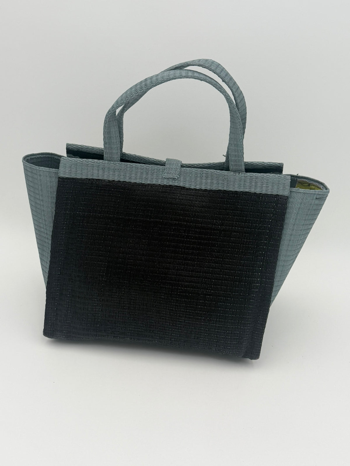 Midnight Medium  handwoven tote bag by SCRUBIES in Black,Gray with Solid design and Love accent pattern