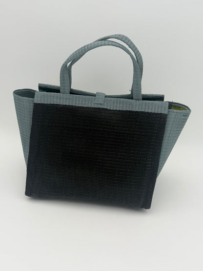 Midnight Medium  handwoven tote bag by SCRUBIES in Black,Gray with Solid design and Love accent pattern
