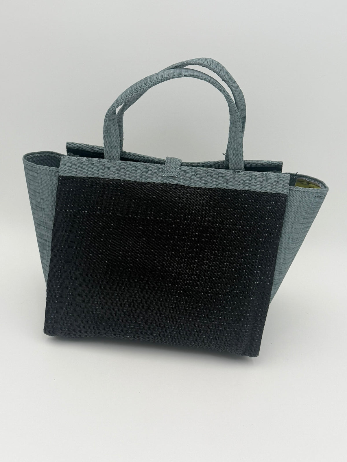 Midnight Medium  handwoven tote bag by SCRUBIES in Black,Gray with Solid design and Love accent pattern