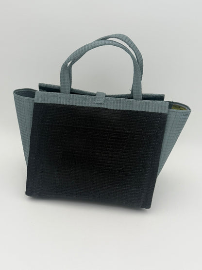 Midnight Medium  handwoven tote bag by SCRUBIES in Black,Gray with Solid design and Love accent pattern