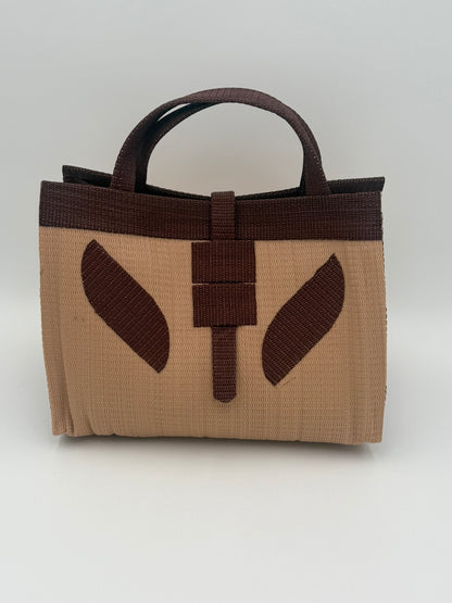 Midnight Medium  handwoven tote bag by SCRUBIES in Black,Gray with Solid design and Love accent pattern