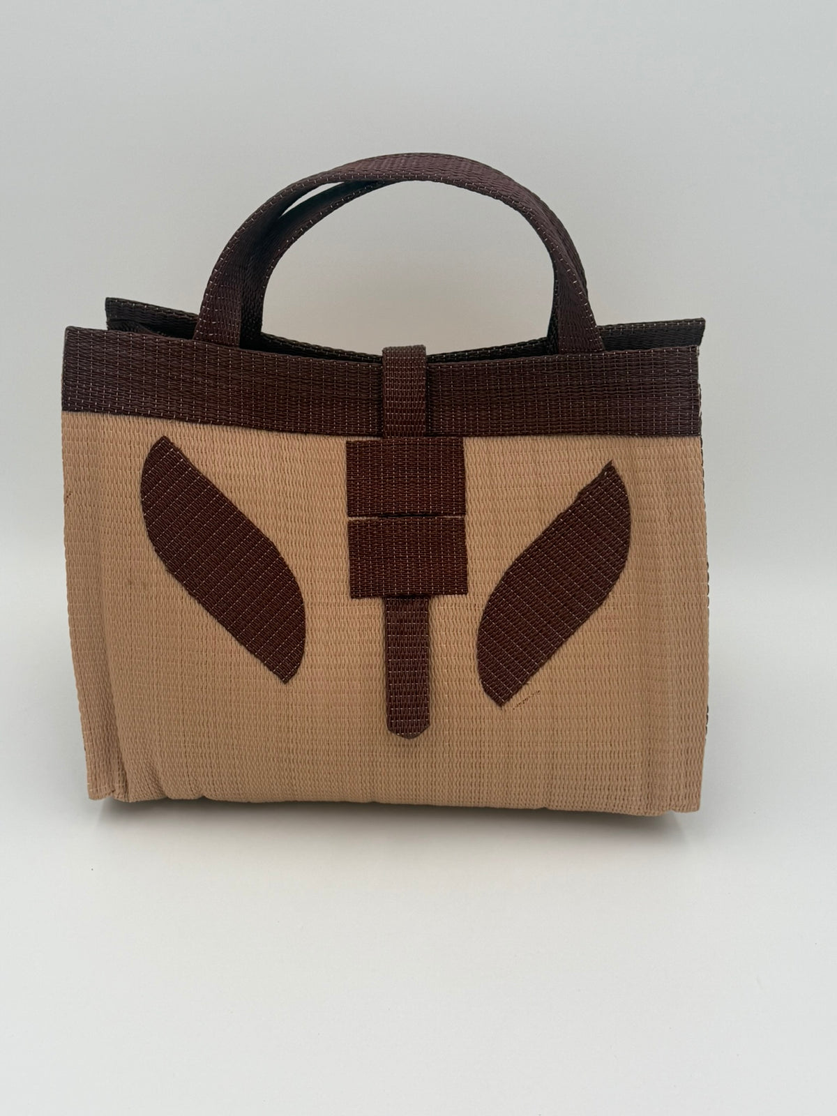 Midnight Medium  handwoven tote bag by SCRUBIES in Black,Gray with Solid design and Love accent pattern