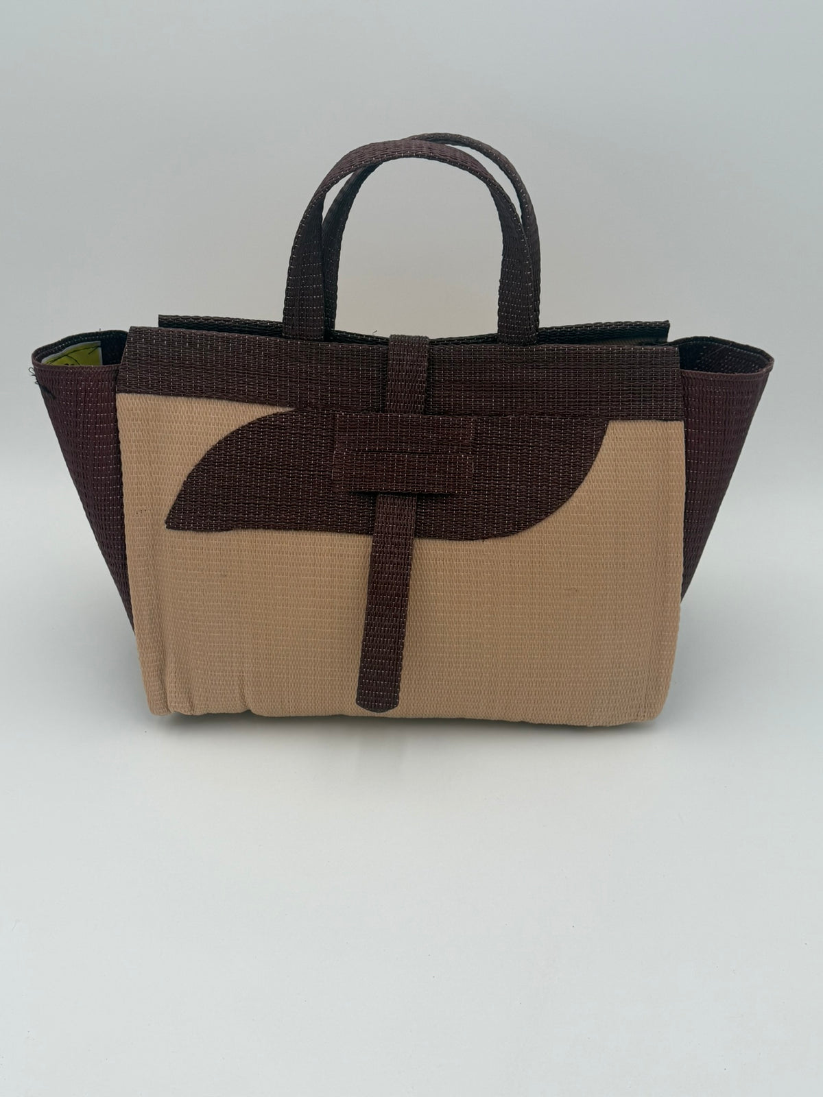 Midnight Medium  handwoven tote bag by SCRUBIES in Black,Gray with Solid design and Love accent pattern