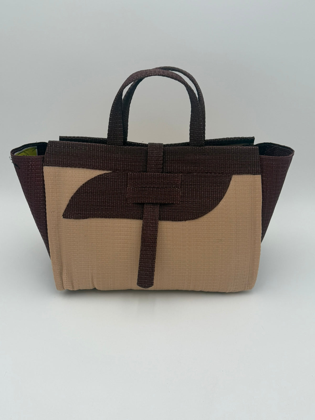 Midnight Medium  handwoven tote bag by SCRUBIES in Black,Gray with Solid design and Love accent pattern