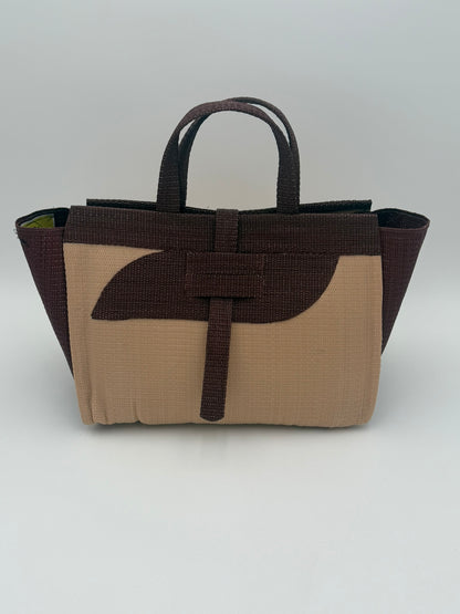 Midnight Medium  handwoven tote bag by SCRUBIES in Black,Gray with Solid design and Love accent pattern