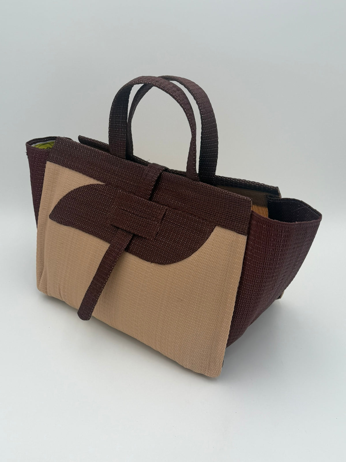Midnight Medium  handwoven tote bag by SCRUBIES in Black,Gray with Solid design and Love accent pattern