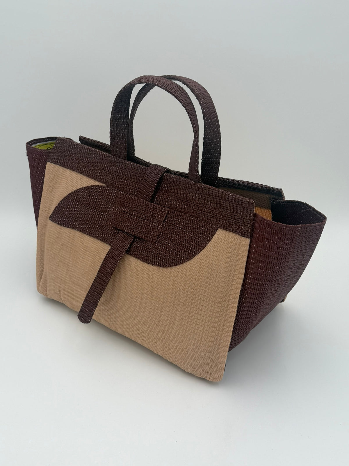 Midnight Medium  handwoven tote bag by SCRUBIES in Black,Gray with Solid design and Love accent pattern