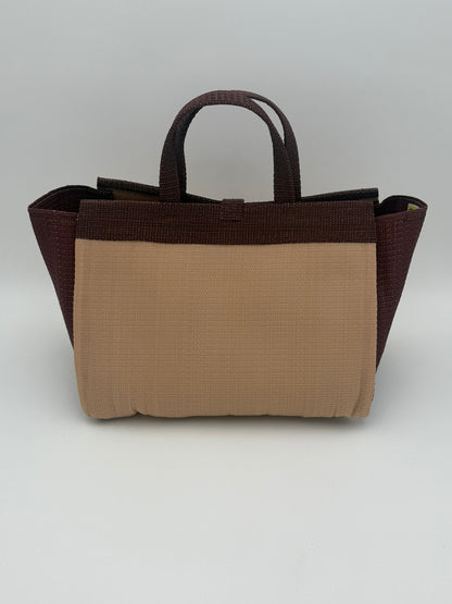 Midnight Medium  handwoven tote bag by SCRUBIES in Black,Gray with Solid design and Love accent pattern