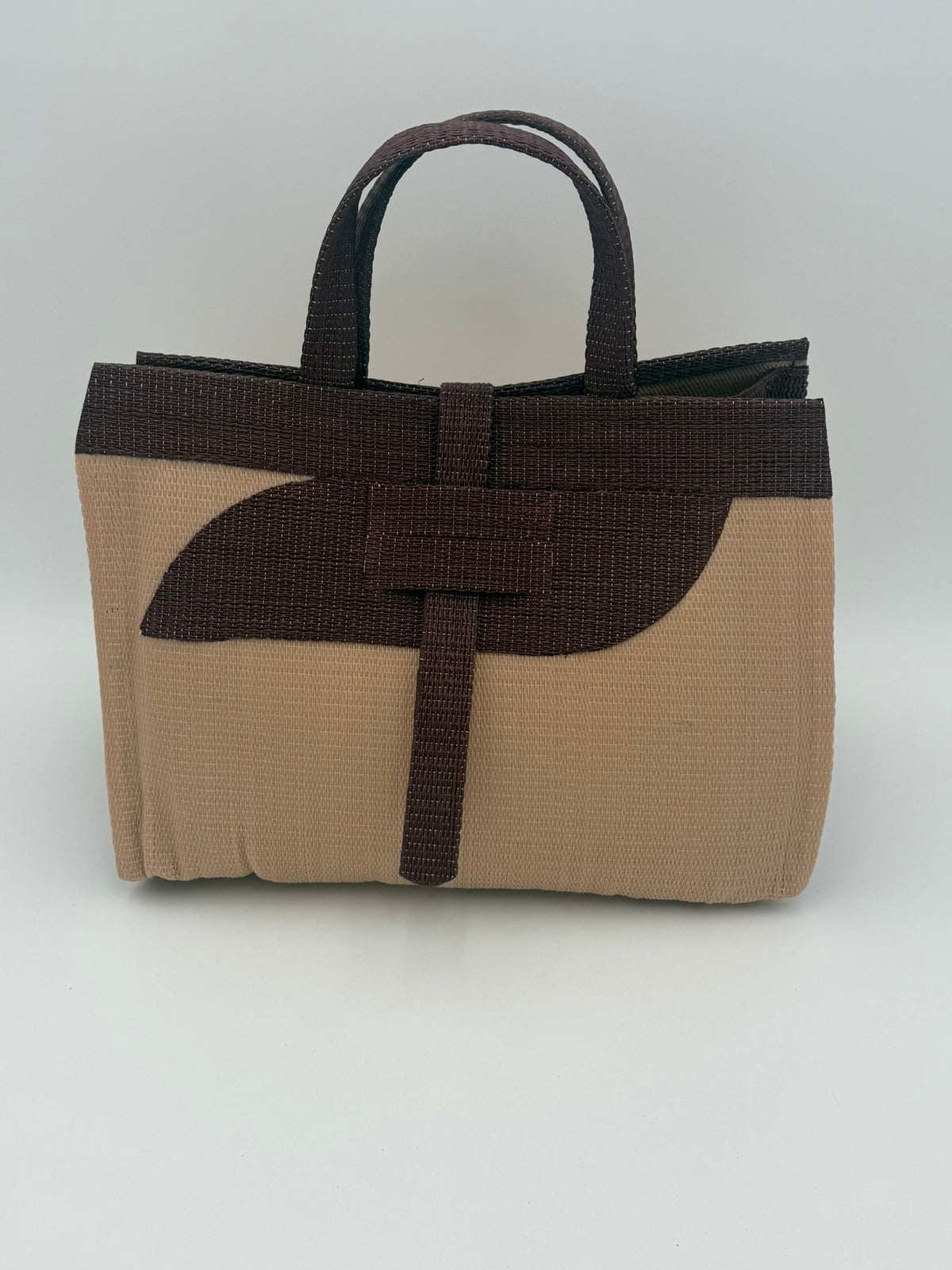 Midnight Medium  handwoven tote bag by SCRUBIES in Black,Gray with Solid design and Love accent pattern