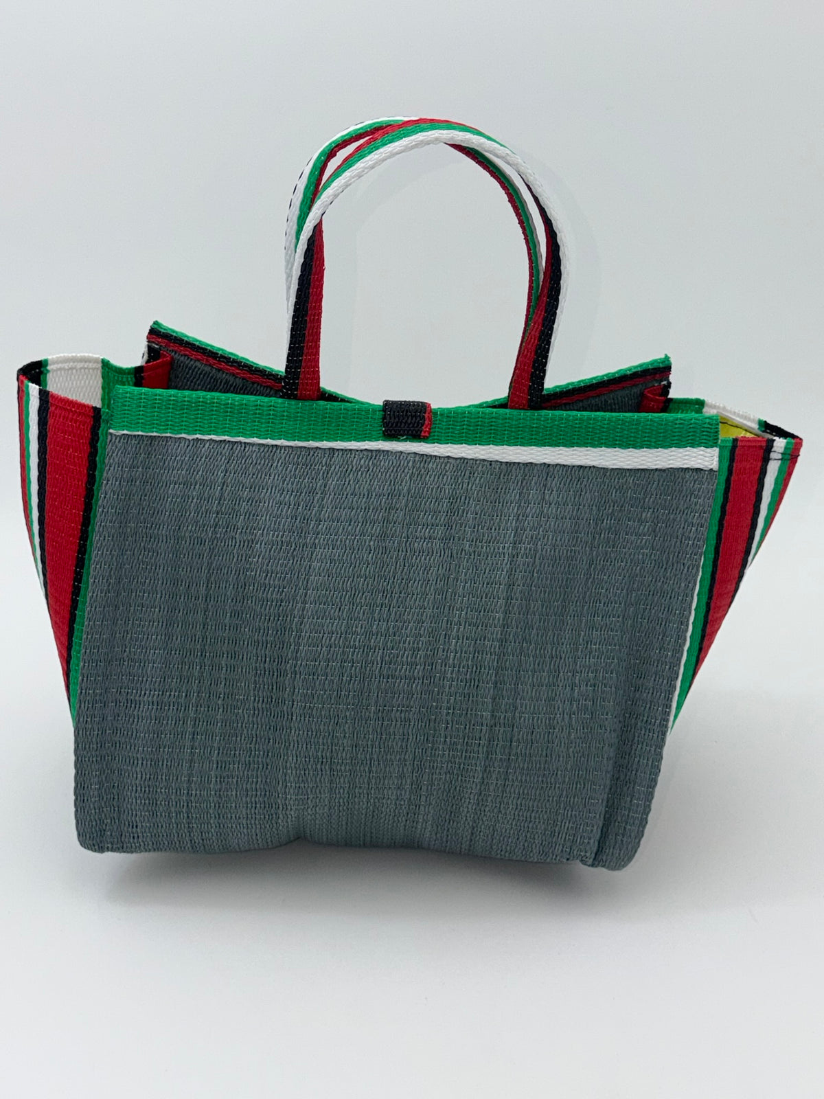 Metallic Medium  handwoven tote bag by SCRUBIES in Gray,Red,Green,White,Black with Solid design and Bow accent pattern