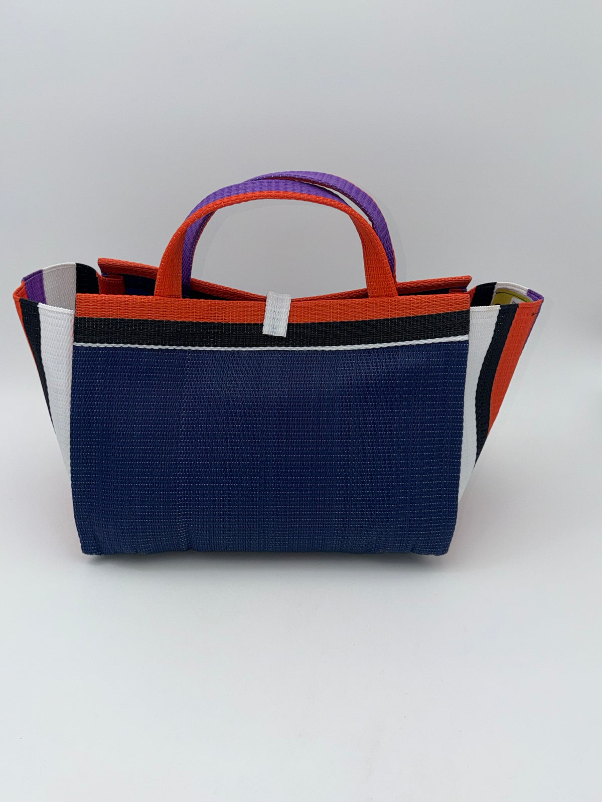 Berry Large handwoven tote bag by SCRUBIES in Blue,Orange,White,Black,Purple with Solid design and Leaf accent pattern